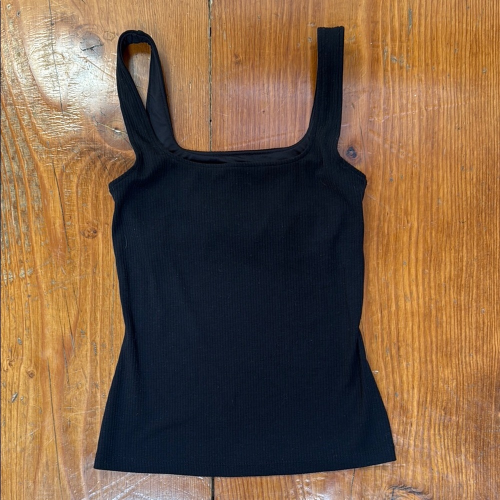 Black Ribbed Women's Top
